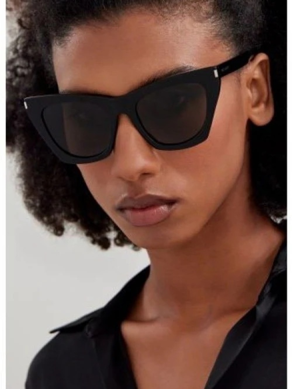 Saint Laurent SL 214 Kate Cat Eye Sunglasses Black Oversized Italy YSL